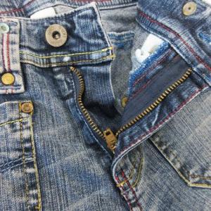 DIESEL デニムパンツ ジーンズ ストレート ローライズ ウォッシュ加工 ロゴ 刺繍 24 青 ブルー /MN19