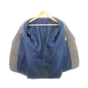 DURBAN テーラードジャケット ツイード 総裏地 ウール ミックスカラー 75 紺 ネイビー /AH5