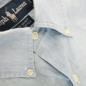 RALPH LAUREN 90s ヴィンテージ BIG SHIRT ボタンダウン シャツ シャンブレー 長袖 コットン ポニー ロゴ