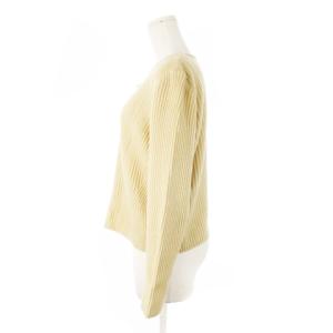 Leilian カーディガン ニット Vネック 長袖 リブ ウール 11 ベージュ /CK31