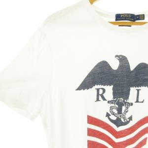 POLO RALPH LAUREN 半袖Tシャツ クルーネック プリント ロゴ コットン M 白 ホワイト /AH1