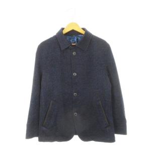 COLLECTION ステンカラージャケット 背抜き ウール シルク混 絹 ストレッチ ミックスカラー