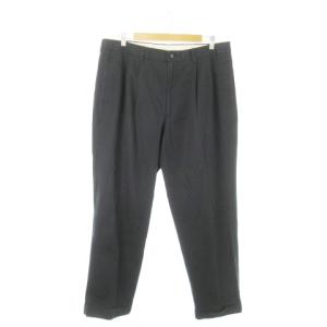 346 パンツ スラックス ストレート コットン W38 紺 ネイビー /AO22