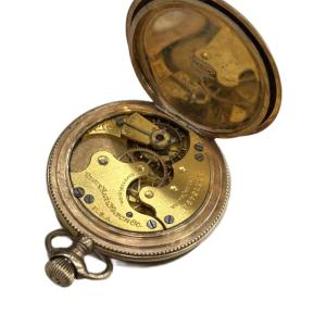 ELGIN ジャンク品 1904年製 懐中時計 USA製 ヴィンテージ 手巻き スモセコ 7石 彫金ケース