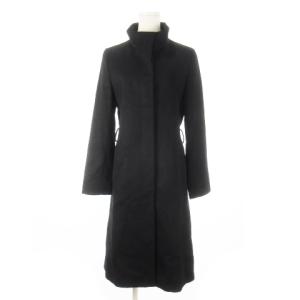 カシミヤコート スタンドカラー 比翼 ロング 11 黒 ブラック /CK5
