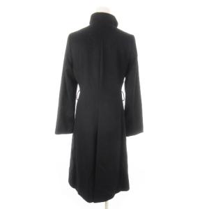 INED カシミヤコート スタンドカラー 比翼 ロング 11 黒 ブラック /CK5