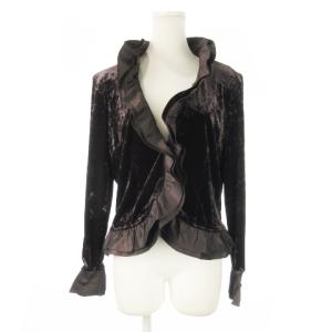 ベルベットジャケット ベロア フリル サテン 大きいサイズ 13 マルーン /CK13