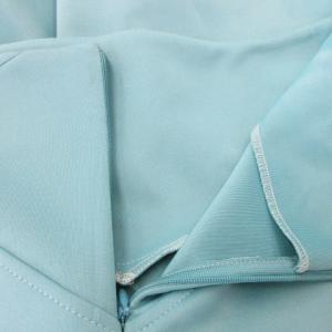 VERSACE COLLECTION スカート サーキュラー フレア ひざ丈 ストレッチ エンブレムパーツ 40 M 水色