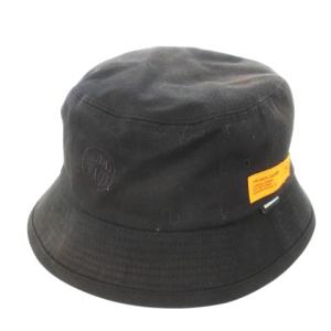 24SS MIL DAD CAP バケット ハット 帽子 コットン ロゴ刺繍 L 黒 ブラック 241YGNH-HT01S