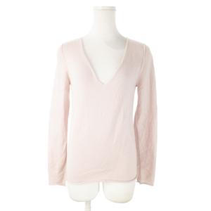 ZADIG & VOLTAIRE ニット セーター Vネック 長袖 スタッズ 装飾 羽 シアー S ピンク /AO15