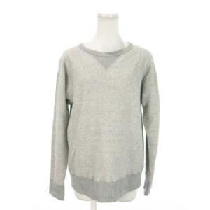 トレーナー スウェット 裏毛 ラウンドネック 長袖 ラグランスリーブ リブ コットン グレー /MN16