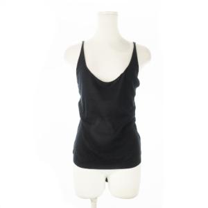 カットソー ニット タンクトップ バックリボン ワンポイント S 黒 ブラック /CK20