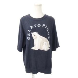 COOL SUMMER シロクマジャカードプルオーバー ルームウェア 部屋着 ニット クルーネック 五分袖