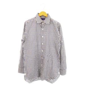 匠 Mastery 長袖シャツ コットン チェック 40-84 M 紺 ネイビー /MN15