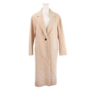 チェスターコート ロング ウール シングル バックベルト 38 M ピンク /MN19