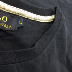 POLO RALPH LAUREN 半袖Tシャツ クルーネック コットン ワンポイント ポニーロゴ刺繍 L 紺 ネイビー /AO15