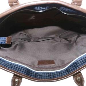 MEN'S BIGI ビジネスバッグ ショルダー 2WAY ナイロン レザー 千鳥格子柄 ロゴ 紺 ネイビー 茶色 ブラウン