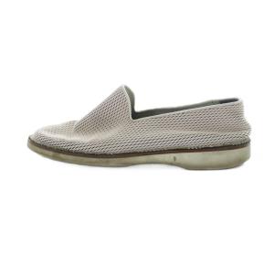 Maison Margiela スリッポン フラット スクエアトゥ ロゴ レザー メッシュ 42 27cm 白 ホワイト GY04 /MQ