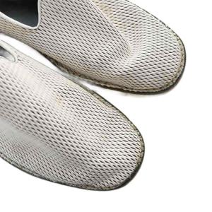 Maison Margiela スリッポン フラット スクエアトゥ ロゴ レザー メッシュ 42 27cm 白 ホワイト GY04 /MQ