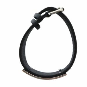 D&G バングル アクセサリー レザー プレート ロゴ 黒 ブラック GY04 /MQ