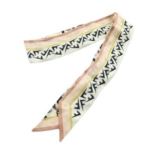 FENDI リボンスカーフ ストール ロゴ ラッピー 絹 シルク ピンク GY04 /MQ OH