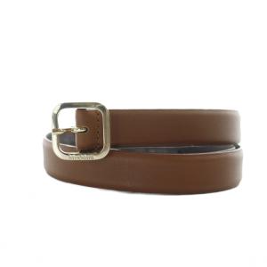 Max Mara ベルト レザー ゴールド金具 ロゴ M 茶 ブラウン GY04 /MQ