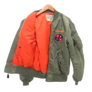 AVIREX 美品 シャークハンター MA-1 フライトジャケット ワッペン ジップアップ L カーキ 783-2252079