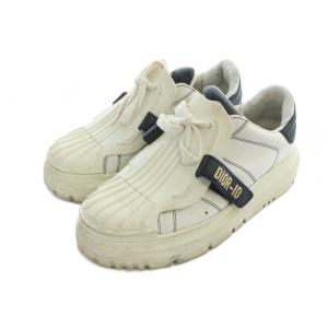 Dior ID ローカットスニーカー 厚底 シューズ 靴 ロゴ レザー 37 24cm 白 ホワイト GY04 /MQ
