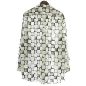 DIESEL 近年モデル シャツ 長袖 チェック柄 総柄 XXL 黒 ブラック 白 ホワイト /XZ GY01