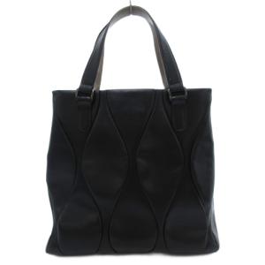 ハンドバッグ トート ロゴ レザー 革 黒 ブラック /MQ GY18