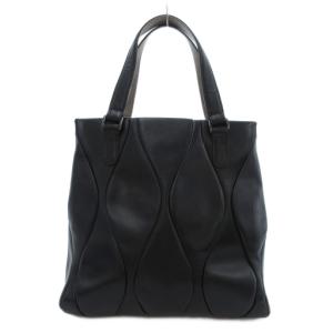 HIROKO HAYASHI ハンドバッグ トート ロゴ レザー 革 黒 ブラック /MQ GY18