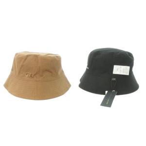 DANIEL WELLINGTON DANIELWELLINGTON バケットハット リバーシブル コットン ロゴプレート ロゴ刺繍 ワンポイント 63cm 茶 ブラウン 黒