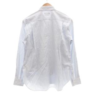 COMME des GARCONS HOMME PLUS ランダムコラージュ期 ドッキング シャツ ジレ ベスト 長袖 ストライプ XS 青 ブルー グレー PD-B005