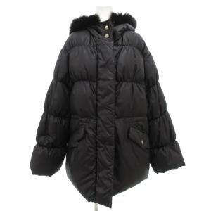 ダウンジャケット ブルゾン フード 38 黒 ブラック ファー付 /GV GY03