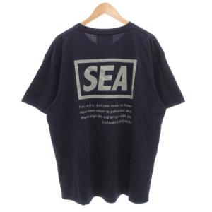 WIND AND SEA ×教場0 風間公親 Tシャツ 半袖 クルーネック プリント ロゴ XL 紺 ネイビー /GV GY03
