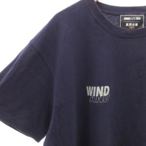WIND AND SEA ×教場0 風間公親 Tシャツ 半袖 クルーネック プリント ロゴ XL 紺 ネイビー /GV GY03