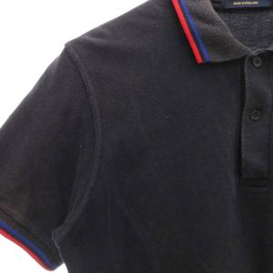 FRED PERRY M12 ポロシャツ 半袖 ロゴ刺繍 鹿の子 40 黒 ブラック 赤 レッド /GV GY03