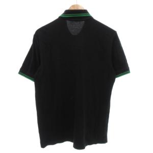 FRED PERRY M12N ポロシャツ 半袖 ロゴ刺繍 鹿の子 英国製 40 黒 ブラック 緑 グリーン M12N /GV