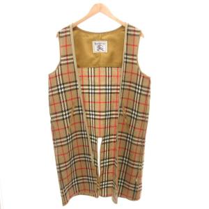 ヴィンテージ ライナー ロングベスト ノバチェック ウール 11AB3 ブラウン