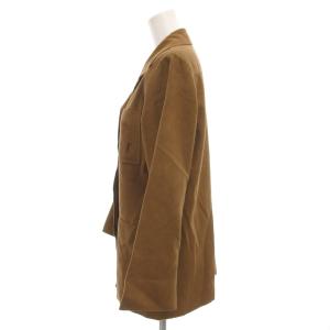 YVES SAINT LAURENT ヴィテージ フェイクレザージャケット カサンドラマーク 刺繍 スエード調 T7 茶 ブラウン /GV GY03