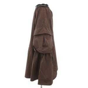 DOUBLE STANDARD CLOTHING カーゴスカート フレア イージー ロング マキシ サイドポケット サンプル品 茶 ブラウン /GV GY99
