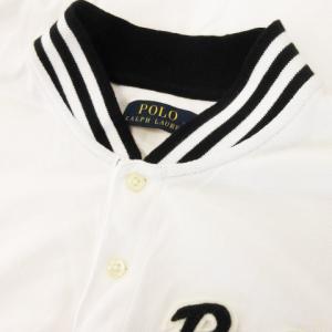 POLO RALPH LAUREN ポロシャツ 半袖 ロゴ ワッペン ライン 鹿の子 コットン S 白 ホワイト /AH7 GY99