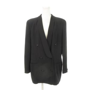 gk ジャケット テーラード ダブル ラウンドカラー 総裏地 大きいサイズ 13 黒 ブラック /AH20