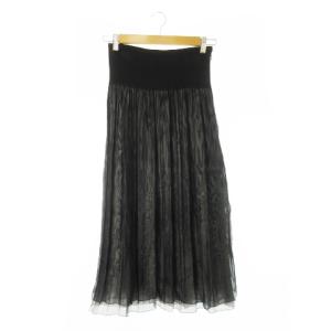 ギャザースカート ロング シアー オーガンジー ウエストギャザーゴム 透け感 エアリー 9 黒 ブラック