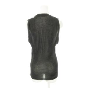 ISABEL MARANT ETOILE カットソー ニットソー Uネック ノースリーブ ギャザー カシミヤ混 シルク混 絹 小さいサイズ XS