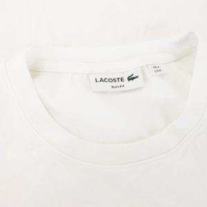 LACOSTE 半袖Tシャツ ラウンドネック ビッグロゴ ワッペン コットン M 白 ホワイト /AH16 GY99