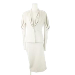 セットアップ スーツ タックカラージャケット タイトスカート ウール 厚手 小さいサイズ US2 XS