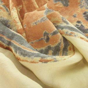 GIORGIO ARMANI スカーフ シルク 絹 鳥 バード 茶 ブラウン /MN17 GY99