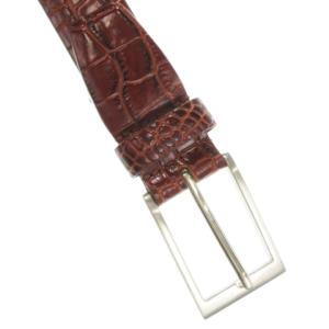 TAKEO KIKUCHI ベルト レザー クロコ型押し ロゴ 茶 ブラウン /MN19 GY99