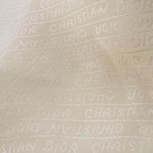 Christian Dior ECHARPES スカーフ シルク 絹 スクエア 大判 ジャカード ロゴ 生成り エクリュ /CK27